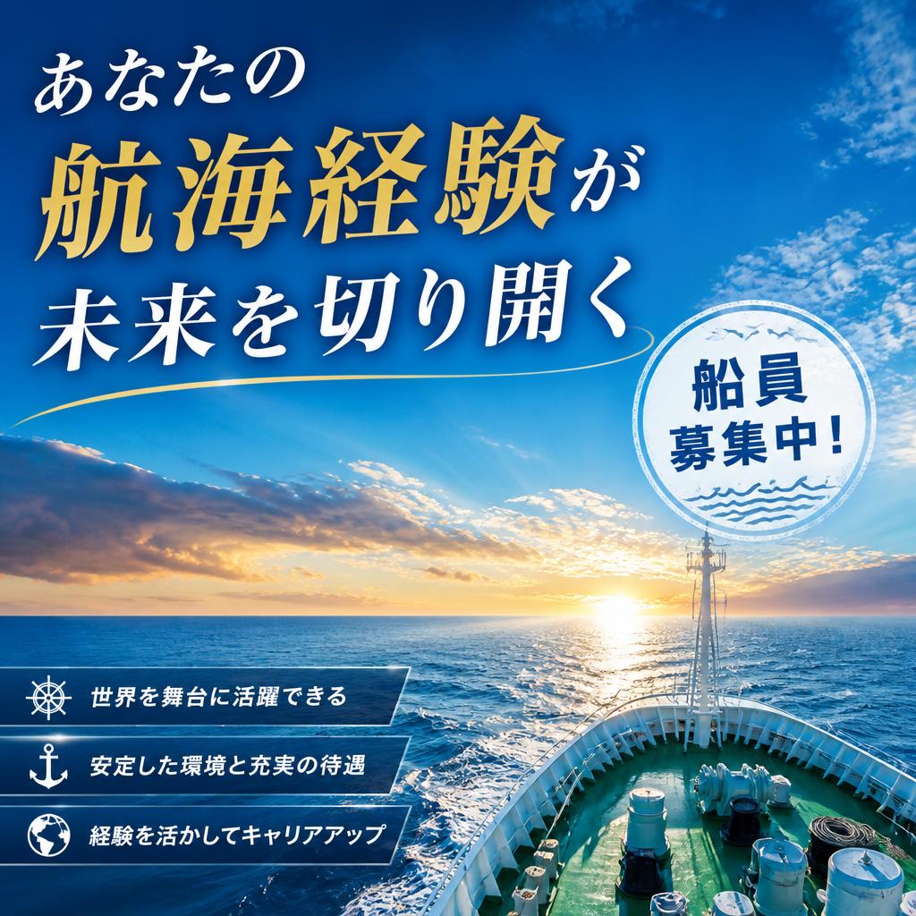 あなたの航海経験が未来を切り開く、船員募集中！